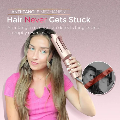 Miniatura 6 de TYMO CurlPro Plus - Rizador giratorio automático, varita rizadora de barril largo mejorada para cabello largo, rizador de pelo de cerámica