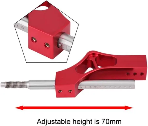 Miniatura 4 de Fydun Extensor de palanca de cambios, extensión de palanca de altura ajustable de acero inoxidable para perilla de cambio manual (rojo)