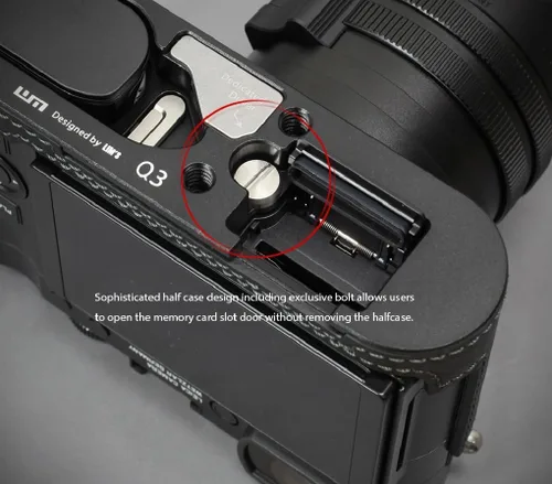 Miniatura 4 de LIM'S Genuino Italia cámara de cuero medio caso metal agarre placa cola de milano para Leica Q3 [negro]