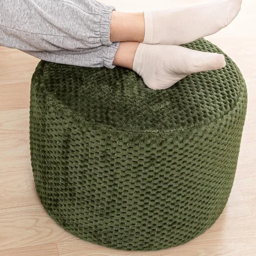 Reposapiés otomano relleno redondo bohemio puf de piso asiento sillón reposapiés taburete cojín de piso saco puf otomano 18x18x14 pulgadas bosque