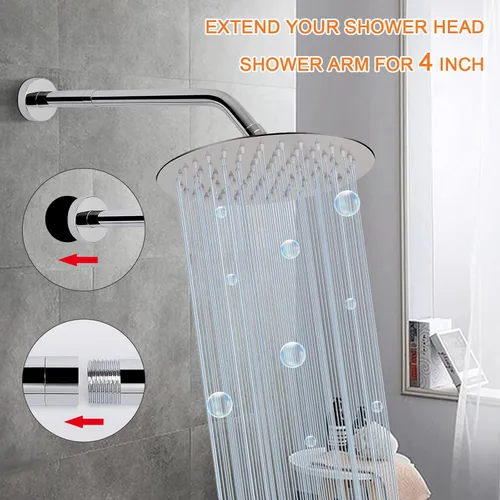 Miniatura 4 de Brazo de extensión de cabezal de ducha HarJue, salida de agua de extensión de ducha - rebaja la existente, extensión de tubo de ducha para baño