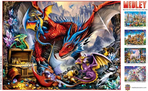 Miniatura 4 de Masterpieces Rompecabezas EZ Grip de 300 piezas – Horda del Dragón – 18 x 24 pulgadas