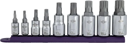 Miniatura 17 de Mayhew Tools 16003 Juego de brocas de doble unidad de perfil bajo, 11 piezas Torx, revestimiento de titanio Recubierto de titanio