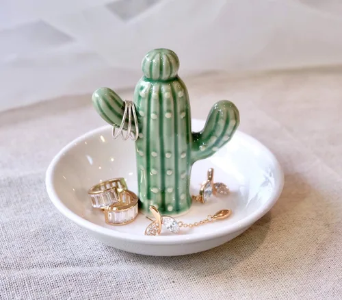 Miniatura 7 de PUDDING CABIN soporte con cactus para anillos regalo para el Día de la Madre adorno con cactus para cumpleaños para mujeres niñas amigas Día de San
