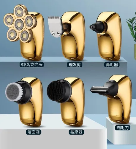 Miniatura 6 de Afeitadoras de cabeza para hombres calvos, pantalla digital 6 en 1, afeitadora eléctrica húmeda y seca, afeitadora de cabeza calva para hombres