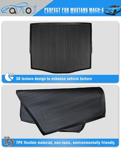 Miniatura 4 de Alfombrilla para maletero para accesorios Ford Mustang Mach-E 2021 2022 2023 2024 2025 Alfombrilla de carga para todo clima para maletero trasero