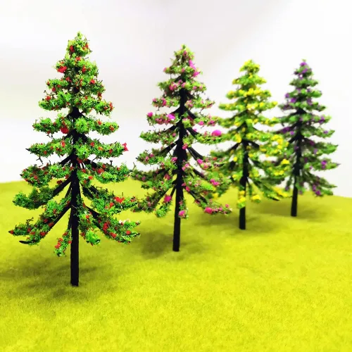 Miniatura 4 de Colorido árbol en polvo modelo de árbol copetudo para bricolaje, modelo de tierras bajas en miniatura, arbusto, arquitectura