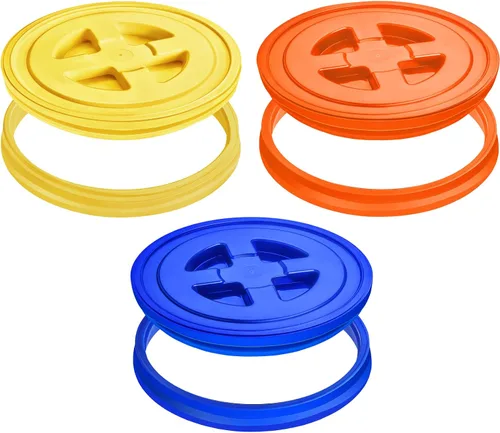 Miniatura 10 de Aodaer 4 tapas de sellado de 5 galones, tapa giratoria de plástico reutilizable para contenedor de almacenamiento de alimentos, comederos de pollo