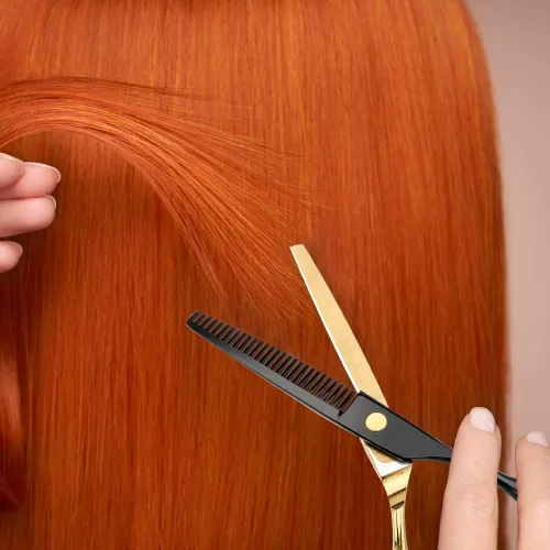 Miniatura 5 de Tijeras profesionales de peluquería de oro negro juegos de corte de pelo salón tijeras rectas multifuncionales Tijeras de dientes Tijeras