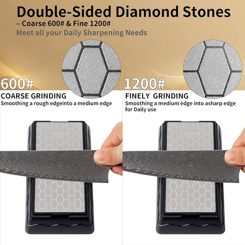 Miniatura 2 de CWOVRS Piedra de afilar cuchillos de diamante de doble cara, placa de afilado de diamante con base antideslizante para tijeras, cuchillos de cocina