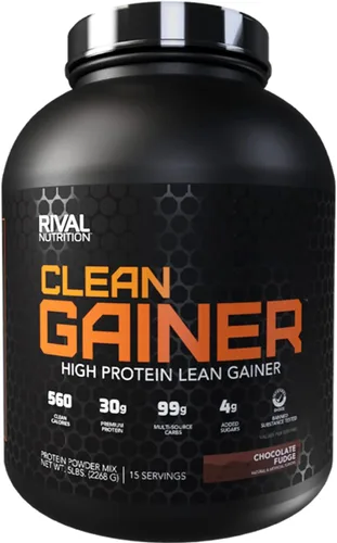 RIVAL NUTRITION Clean Gainer I - Mezcla de bebida en polvo con alto contenido de proteínas, 1.06 onzas de proteína por porción (5 libras, dulce de