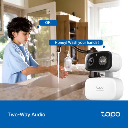 Miniatura 9 de Tapo Cámara de seguridad con cable 2K para interiores y exteriores, monitoreo de bebé, detección de llanto de personas y bebés, seguimiento de Blanco