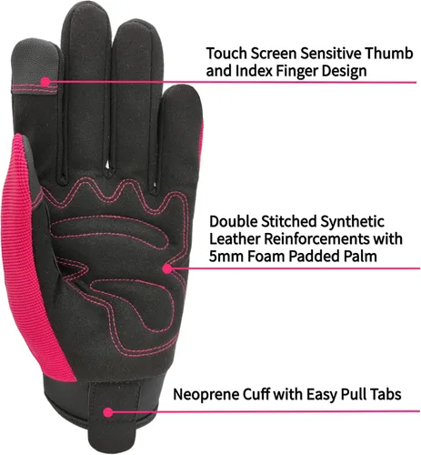 Miniatura 3 de Guantes de trabajo de seguridad para hombres y mujeres, guantes de trabajo utilitarios, guantes de mecánico, guantes de trabajo de patio, ajuste