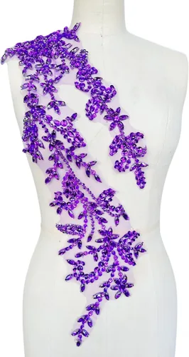 Miniatura 11 de PLune Diamantes de imitación acrílicos brillantes hechos a mano en apliques de encaje, cuentas de costura, parches para accesorios para vestido