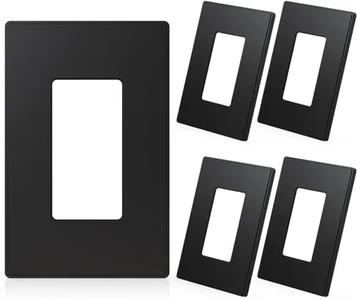 Miniatura 18 de ELEGRP Placas decorativas de pared de 3 segmentos sin tornillos, cubierta de placa frontal termoplástica irrompible para interruptor de toma