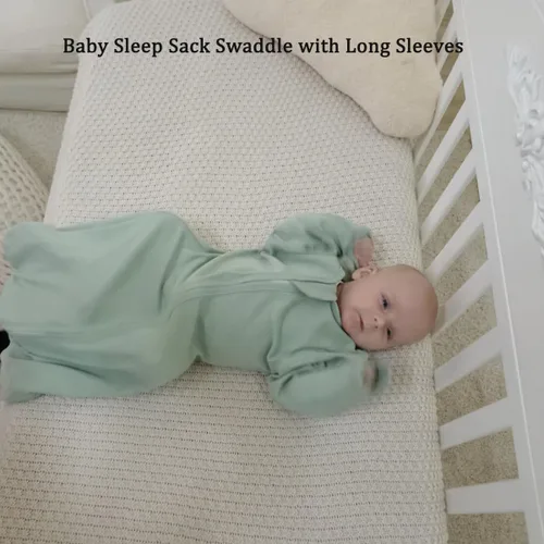 Miniatura 5 de Transition Swaddle - Saco de dormir para recién nacido de 0 a 3 meses, con brazos de transición con puños de manoplas, paquete de 2 sacos de dormir