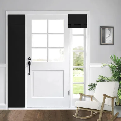 Miniatura 45 de WdFour Cortinas de puerta francesa con tacto sedoso, aislamiento térmico, reducción de ruido, cortinas opacas para puerta de vidrio y oficina