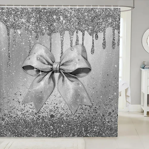 Miniatura 31 de Cortina de baño de flores de margarita para niños y niñas, cortina de ducha floral para decoración de baño, 72 x 72 pulgadas, retro, floral
