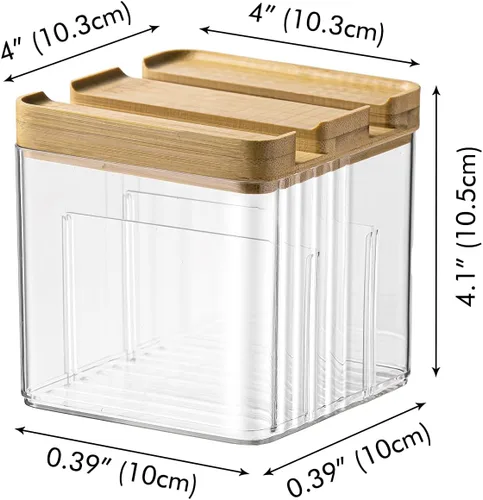 Miniatura 4 de Poeland Organizador de lápiz labial, caja de almacenamiento de escritorio con tapa y divisor, organizador de cosméticos para pintalabios, pequeños