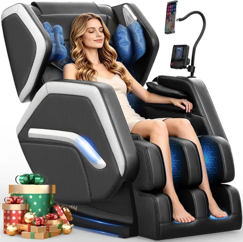 Miniatura 10 de Silla de masaje de cuerpo completo, silla de masaje de gravedad cero 2026 para fatiga de espalda con 10 rodillos fijos, calefacción, bolsas de aire
