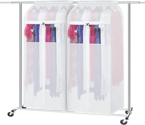 Miniatura 8 de Zilink Bolsas de ropa transparentes colgantes de 43 pulgadas para almacenamiento de ropa, extra grande, bolsa de almacenamiento de ropa de invierno