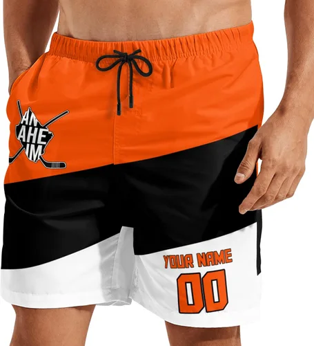 Miniatura 2 de Custom Hockey Men's Shorts Gifts for Men Casual City Youth Fans Sport Beach Shorts Add Name & Number Quick Dry