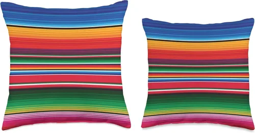 Miniatura 3 de Poncho mexicano Serape Latino Apparel Co Mexicano Serape Poncho Almohada de mancha, 16.0 x 16.0 in, multicolor