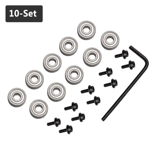 Miniatura 8 de Yakamoz Juego de 2 brocas de fresadora para carpintería con 10 rodamientos montados en la parte superior, guía de rodamientos superiores e