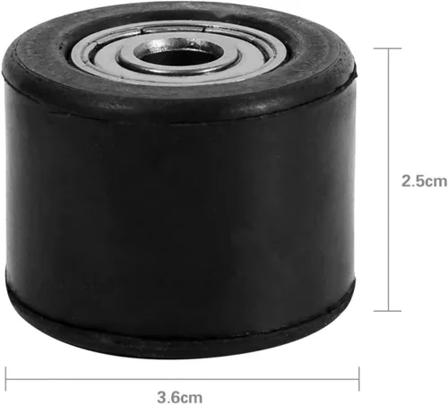 Miniatura 5 de Rueda de polea tensor de cadena de goma y hierro, negro, diámetro interior: 0.315 in, diámetro externo: 1.4 in, para moto de cross