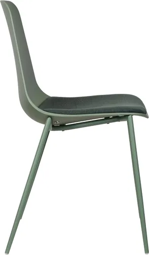 Miniatura 6 de 2xhome Silla moderna de cocina y comedor Cojín acolchado de tela Patas de metal y asiento de plástico sin brazos Oficina Interior Patio Café