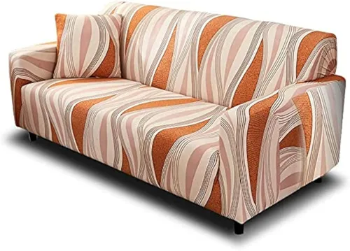 Miniatura 7 de AURLOE Funda de sofá estampada, Juego de funda elástica para sillón, funda de sofá biplaza con patrones para sillón con cojines de 2 plazas