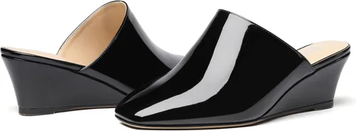 Miniatura 6 de MODENCOCO Zapatos de tacón bajo con cuña para mujer, cómodos zapatos de tacón bajo con cuña y puntera cuadrada de 2 pulgadas