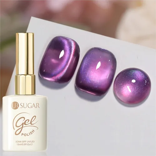 Miniatura 13 de UR SUGAR Crystal Cat - Esmalte de uñas de gel magnético para ojos, color gris, 0.5 onzas líquidas, esmalte de gel magnético iridiscente