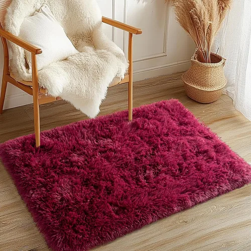 Miniatura 13 de Awaytail Alfombra Esponjosa Lavable 2x3 Pies, Pura Negra Alfombra para Silla de Escritorio Antideslizante, Alfombra Supersuave para Niños