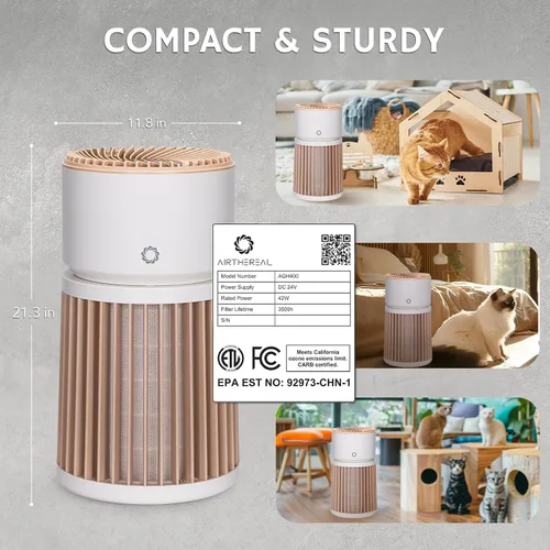 Miniatura 9 de Airthereal Purificador de aire HEPA H13 para el hogar, habitación grande de hasta 2000 pies cuadrados, limpiador de aire con filtro lavable