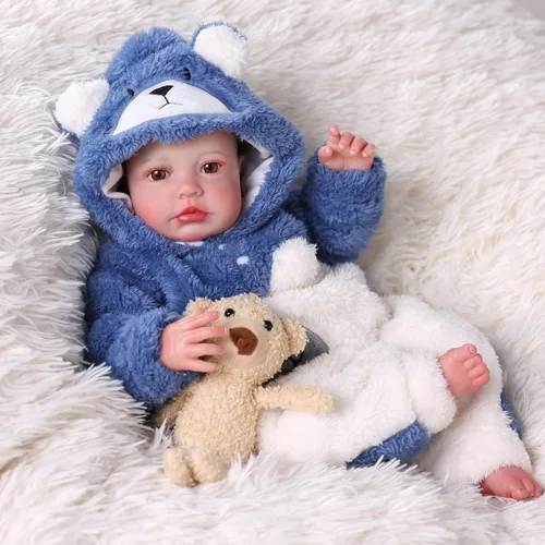 BABESIDE Reborn Baby Doll Boy - Muñeca realista de vinilo suave de 20 pulgadas con cuerpo posable y accesorios, muñeca de bebé recién nacido de la
