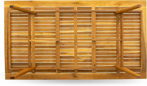 Miniatura 7 de East West Furniture DEDK9CWNA - Juego de comedor de 9 piezas para patio al aire libre, incluye una mesa rectangular de madera de acacia y 8 sillas