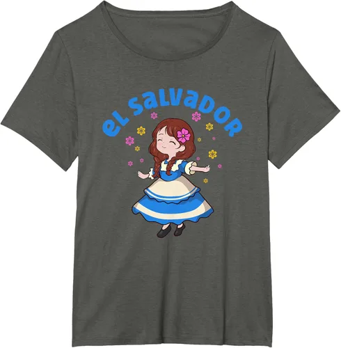 Miniatura 54 de Camiseta de mujer hispana con bandera salvadoreña de El Salvador Orgullosa, Negro