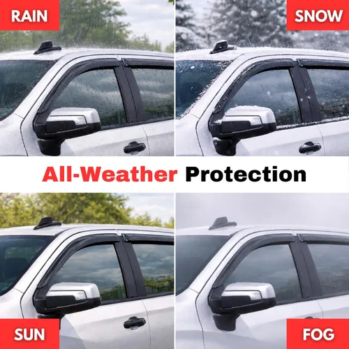 Miniatura 6 de KPY Visor de Ventana Compatible con Hyundai Accent Sedan 2012-2017, Protector de Lluvia de 4 Piezas Deflectores de Ventilación de Ventana Lateral