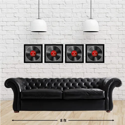 Miniatura 4 de Creative Picture Frames 4Pk-Lp12.5X12.5Bk-B Lp - Marco para álbum de vinilo con paspartú negro, inserto de disco Lp, vidrio y colgador de pared