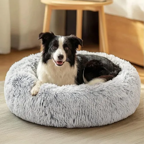 Miniatura 60 de JOLLYVOGUE - Cama para perros y gatos, cama relajante y antiestrés para mascotas y perros pequeños, cojín esponjoso en forma de dona para mascotas