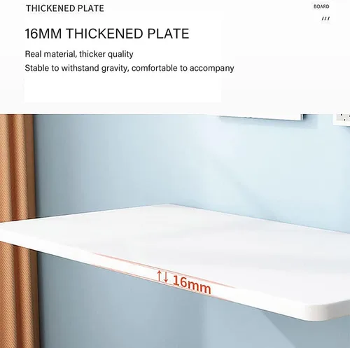 Miniatura 7 de Mesas plegables, banco de trabajo plegable para montar en la pared, mesa de madera montada en la pared, soporte resistente, mesa de pared estable