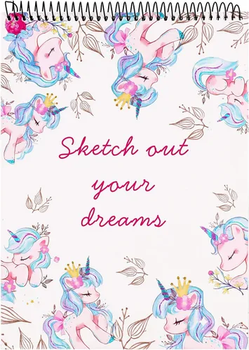 Cuaderno de bocetos para niños, cuaderno de bocetos Unicron para niñas y artistas para dibujar y dibujar o garabatear, 8.5 x 11 pulgadas, papel de