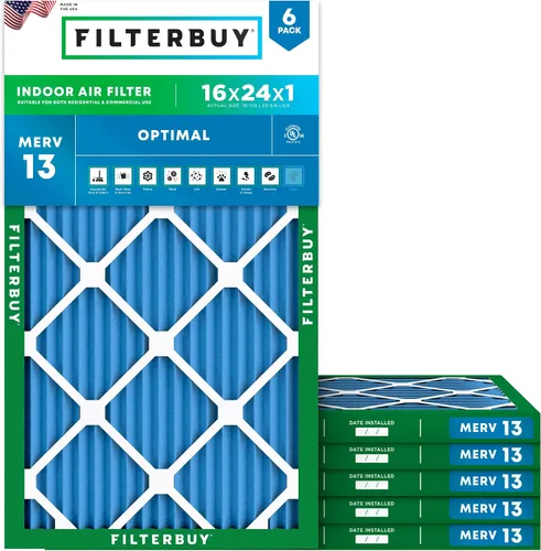 Miniatura 14 de Filterbuy Filtro de aire MERV 13 de 8 x 14 x 1 pulgadas para defensa óptima contra el humo y la alergia (paquete de 6), repuesto de filtros