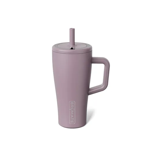 Miniatura 40 de BrüMate Era Vaso térmico con asa y pajilla, 40 onzas, 100% a prueba de fugas, con tapa, hecho de acero inoxidable, base apta para portavasos, moca
