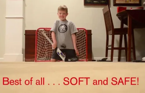 Miniatura 4 de Alfombra de piso interior de espuma de hockey brillante para rodillas, juguete de entrenamiento de portero suave y seguro, para niños, el disco