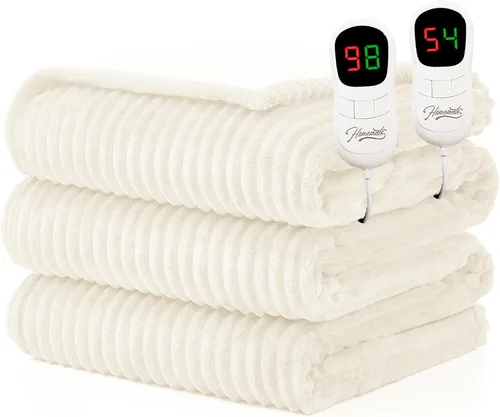 Miniatura 23 de Homemate Manta térmica eléctrica de 50 x 60 pulgadas, manta térmica de 1/2/4/6/8 horas de apagado automático, 10 niveles de calor, protección contra