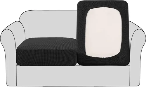 Miniatura 44 de H.VERSAILTEX - Fundas elásticas para cojín de sofá individual, fundas de asiento para silla de sofá, protector de cojín con tejido jacquard de sarga