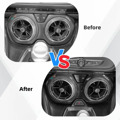 Miniatura 2 de Cubierta de ventilación de salida de aire de fibra de carbono, accesorios interiores compatibles con Chevrolet Chevy Camaro 2016-2026