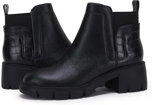 Miniatura 3 de Botas de tobillo elásticas para mujer, con suela de lengüeta, tacón grueso, tacón medio de bloque